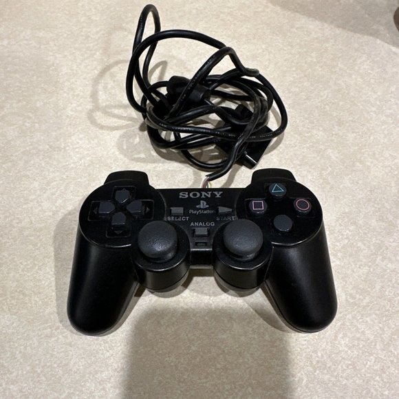 Official Sony PS2 PlayStation 2 Black DualShock 2 Controller Tested and Working - Picture 1 of 6